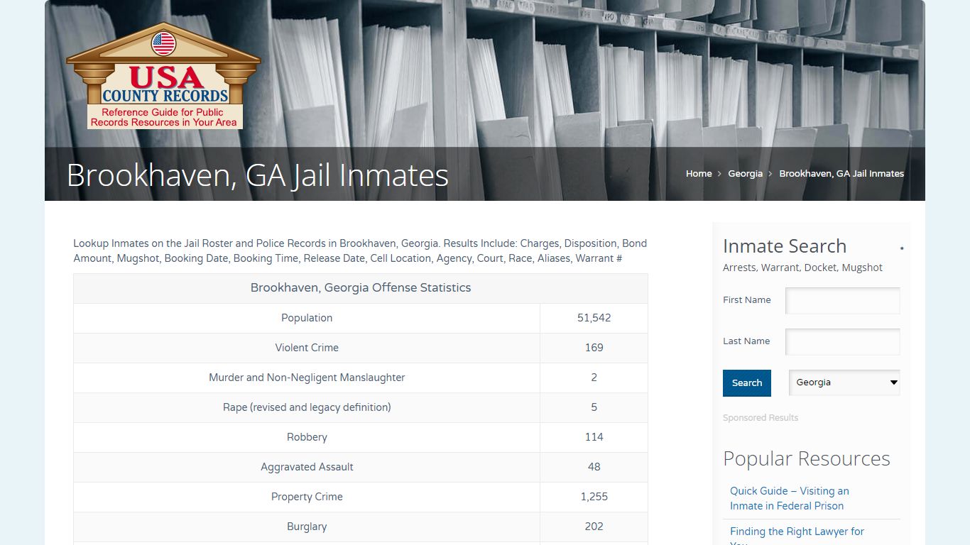 Brookhaven, GA Jail Inmates | Name Search